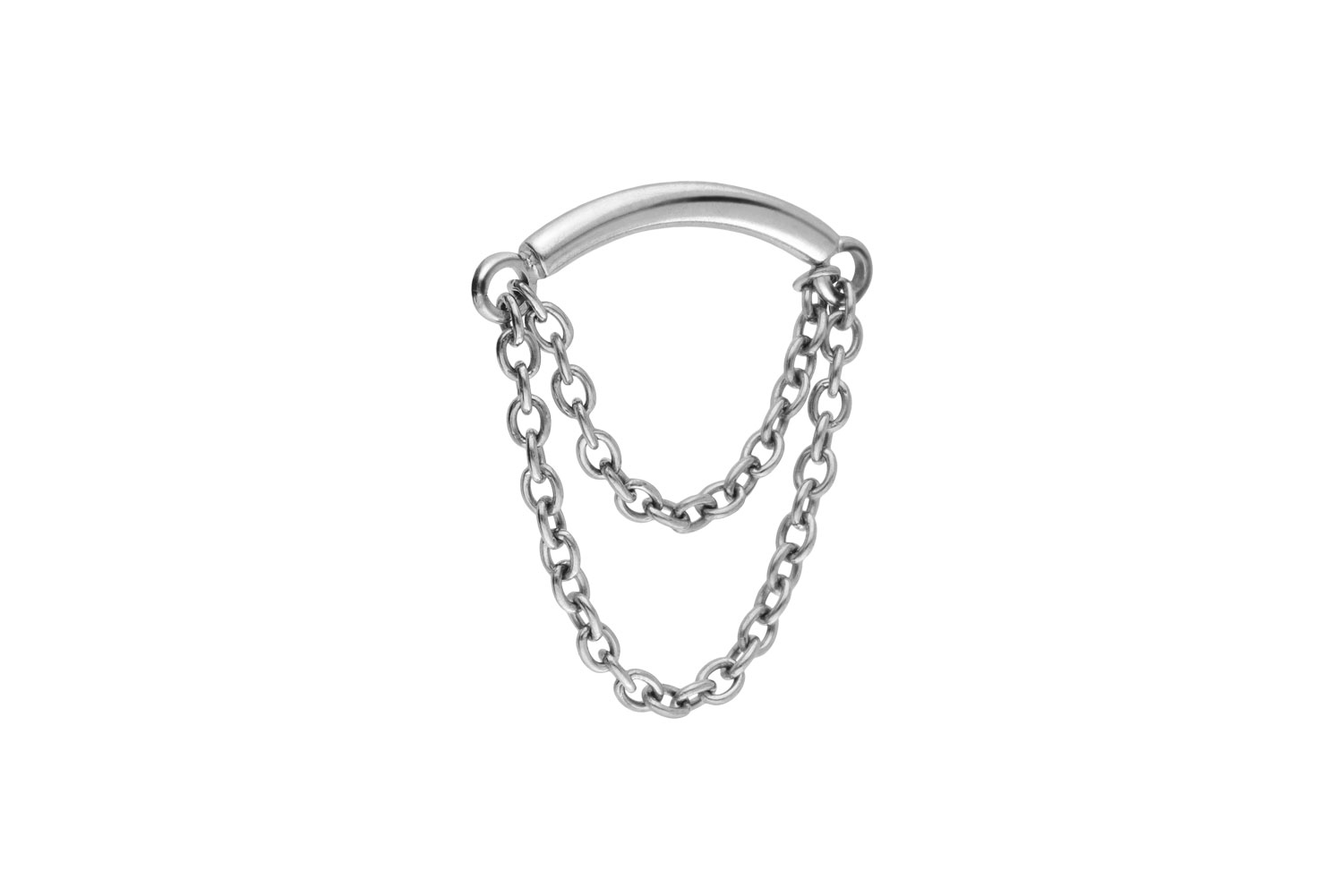 Titan Schraubaufsatz mit Außengewinde BOGEN + 2 KETTEN von Piercingline